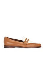 Manolo Blahnik Polonoff Loafer in Medium Brown & Dark Cream | FWRD