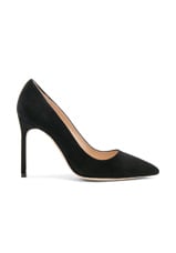 Manolo Blahnik BB 105 Suede Pumps in Black Suede, view 1, click to view large image.