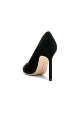 Manolo Blahnik BB 105 Suede Pumps in Black Suede, view 3, click to view large image.