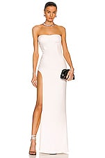 MONOT Tube Slit Dress in White, view 1, click to view large image.