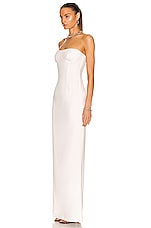 MONOT Tube Slit Dress in White, view 3, click to view large image.