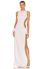 MONOT Bow Cut Out Gown in White, view 1, click to view large image.