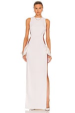 MONOT Bow Cut Out Gown in White, view 2, click to view large image.