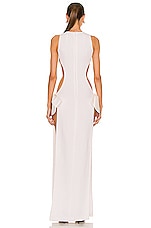 MONOT Bow Cut Out Gown in White, view 4, click to view large image.