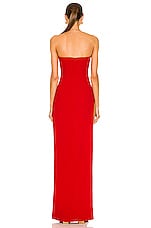MONOT Tube Slit Gown in Red, view 4, click to view large image.