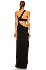 MONOT Cutout One Shoulder Maxi Dress in Black, view 4, click to view large image.