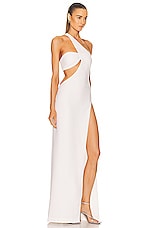 MONOT Cut Out One Shoulder Maxi Dress in White, view 2, click to view large image.