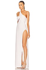 MONOT Cut Out One Shoulder Maxi Dress in White, view 3, click to view large image.