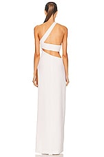 MONOT Cut Out One Shoulder Maxi Dress in White, view 4, click to view large image.
