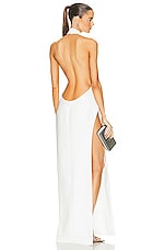 MONOT High Slit Halter Dress in White, view 1, click to view large image.