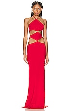 MONOT Diamond Cutout Dress in Red, view 1, click to view large image.