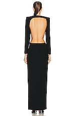 MONOT Open Back Long Sleeve Dress in Black, view 4, click to view large image.