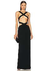 MONOT Criss Cross Bandage Dress in Black, view 1, click to view large image.