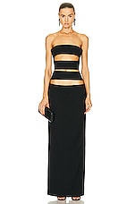 MONOT Horizontal Cutout Bandage Maxi Dress in Black, view 1, click to view large image.