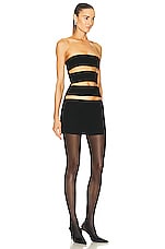 MONOT Horizontal Cutout Bandage Mini Dress in Black, view 2, click to view large image.