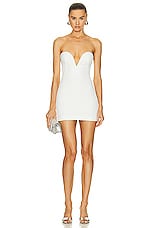 MONOT V Shape Bustier Mini Dress in White, view 1, click to view large image.