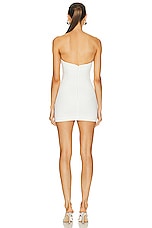 MONOT V Shape Bustier Mini Dress in White, view 3, click to view large image.