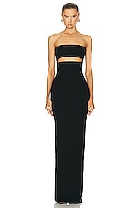MONOT Cutout Strapless Dress in Black, view 2, click to view large image.
