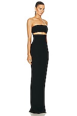 MONOT Cutout Strapless Dress in Black, view 3, click to view large image.