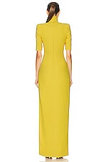 MONOT Turtleneck High Slit Dress in Yellow, view 4, click to view large image.