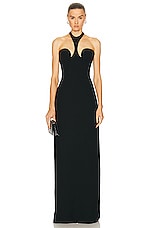MONOT T Strap Halter Dress in Black, view 1, click to view large image.