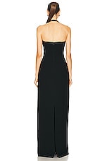 MONOT T Strap Halter Dress in Black, view 3, click to view large image.