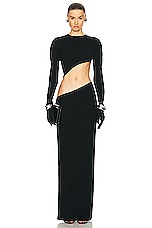 MONOT Gisele Maxi Glove Gown in Black, view 1, click to view large image.