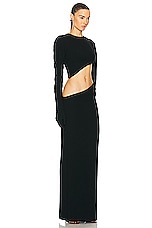 MONOT Gisele Maxi Glove Gown in Black, view 2, click to view large image.
