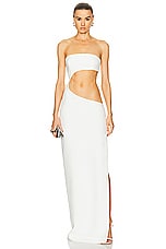 MONOT Long Strapless Cut Out Dress in White, view 1, click to view large image.