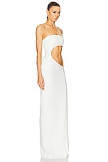 MONOT Long Strapless Cut Out Dress in White, view 2, click to view large image.