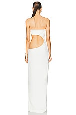 MONOT Long Strapless Cut Out Dress in White, view 4, click to view large image.