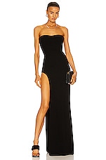 MONOT Tube Slit Dress in Black, view 1, click to view large image.