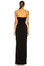 MONOT Tube Slit Dress in Black, view 4, click to view large image.
