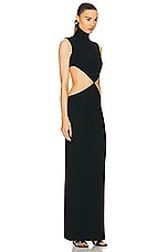 MONOT Turtleneck Cut Out Dress in Black, view 2, click to view large image.