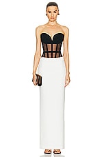 MONOT Bustier Maxi Dress in Black & White, view 1, click to view large image.
