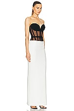 MONOT Bustier Maxi Dress in Black & White, view 2, click to view large image.