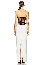 MONOT Bustier Maxi Dress in Black & White, view 3, click to view large image.