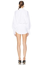 MONOT Poplin Shirt Dress in White, view 3, click to view large image.