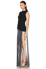 MONOT Sequins Skirt Sleeveless Dress in Black, view 3, click to view large image.