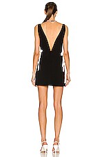 MONOT Plunge V Mini Dress in Black, view 3, click to view large image.