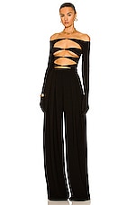 MONOT Wide Leg Pant in Black, view 4, click to view large image.