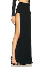 MONOT High Slit Long Skirt in Black, view 2, click to view large image.
