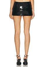 MONOT Demi Sequin Mini Skirt in Black, view 4, click to view large image.