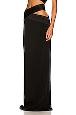MONOT Cutout Maxi Skirt in Black, view 3, click to view large image.
