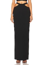 MONOT Cut Out Maxi Skirt in Black, view 1, click to view large image.