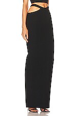 MONOT Cut Out Maxi Skirt in Black, view 2, click to view large image.