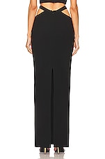 MONOT Cut Out Maxi Skirt in Black, view 3, click to view large image.