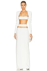 MONOT Cut Out Maxi Skirt in White, view 4, click to view large image.