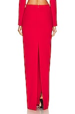 MONOT Cutout Long Pencil Skirt in Red, view 3, click to view large image.