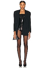 MONOT Sequins Strapless Romper in Black, view 4, click to view large image.